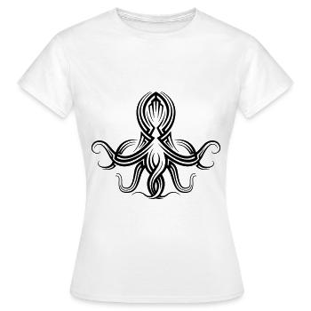 Octopus Tribal Tattoo - Women's T-Shirt - white - Front - AI Model Female 172 dark (172cm)