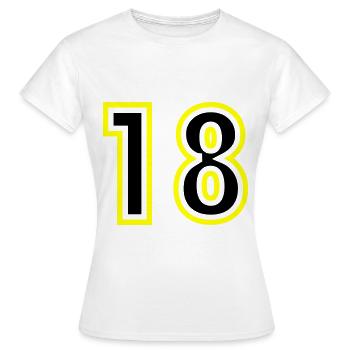 18 Number College - Women's T-Shirt - white - Front - AI Model Female 172 dark (172cm)