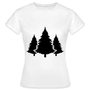 Baum Wald Tanne - Frauen T-Shirt - Weiß - Vorne - AI Model Female 172 dark (172cm)