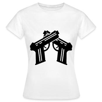 Symbole du pistolet - T-shirt Femme - blanc - Devant - AI Model Female 172 dark (172cm)