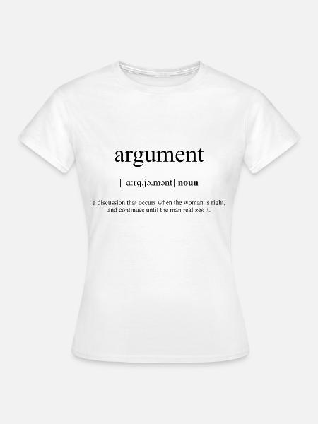 Argument Definition Dictionary - Frauen T-Shirt - Weiß