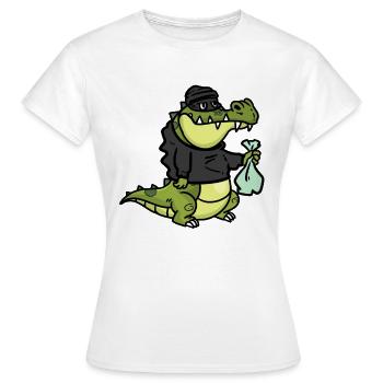 Alligator robber, Aligator Räuber - Frauen T-Shirt - Weiß - Vorne - AI Model Female 172 dark (172cm)