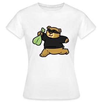 Voleur ours voleur - T-shirt Femme - blanc - Devant - AI Model Female 172 dark (172cm)