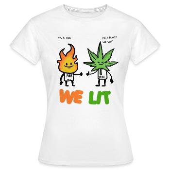 Nous avons allumé nous avons allumé de l'herbe - T-shirt Femme - blanc - Devant - AI Model Female 172 dark (172cm)