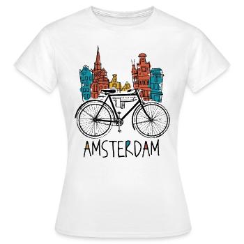 Amsterdam - Frauen T-Shirt - Weiß - Vorne - AI Model Female 172 dark (172cm)
