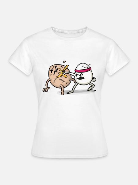 EGG FIGHT Eier kampf - Frauen T-Shirt - Weiß