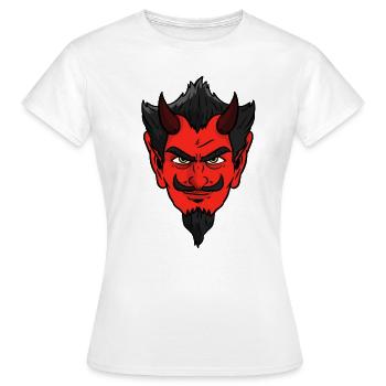 Visage de diable - T-shirt Femme - blanc - Devant - AI Model Female 172 dark (172cm)