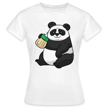 Baby Panda mit Trinkflasche - Frauen T-Shirt - Weiß - Vorne - AI Model Female 172 dark (172cm)