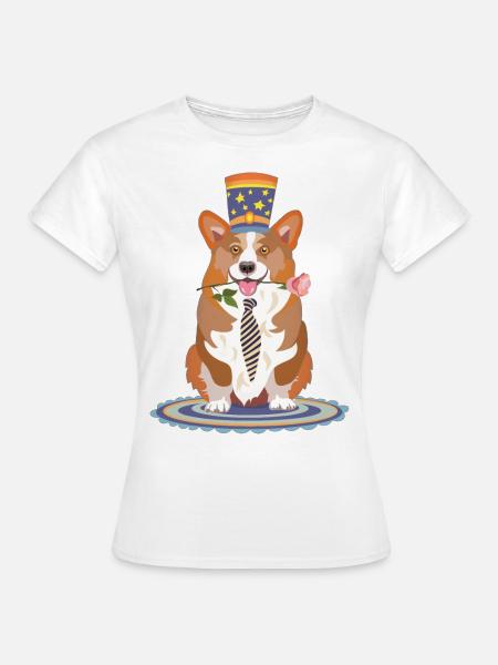 welsch gorgi avec rose - T-shirt Femme - blanc