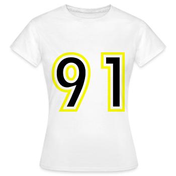 91 Number College - Women's T-Shirt - white - Front - AI Model Female 172 dark (172cm)