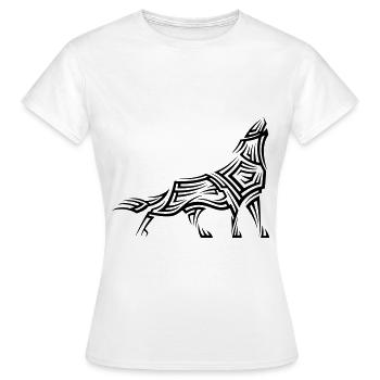 Tatouage tribal wolf - T-shirt Femme - blanc - Devant - AI Model Female 172 dark (172cm)