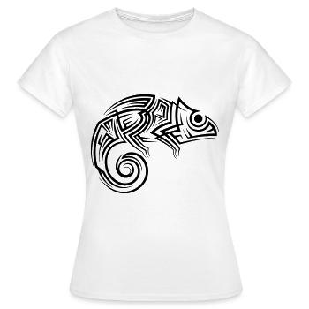 Chamäleon Tribal Tattoo - Frauen T-Shirt - Weiß - Vorne - AI Model Female 172 dark (172cm)