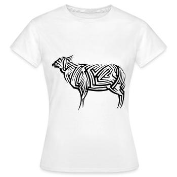 Tatouage tribal de mouton - T-shirt Femme - blanc - Devant - AI Model Female 172 dark (172cm)