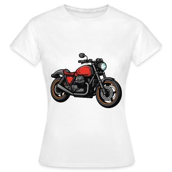 Motard Motard - T-shirt Femme - blanc - Devant - AI Model Female 172 dark (172cm)