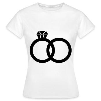 Bagues de mariage Mariage - T-shirt Femme - blanc - Devant - AI Model Female 172 dark (172cm)