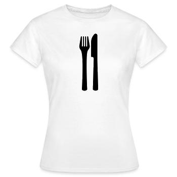 Besteck - Frauen T-Shirt - Weiß - Vorne - AI Model Female 172 dark (172cm)