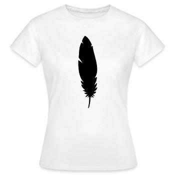 feder  - Frauen T-Shirt - Weiß - Vorne - AI Model Female 172 dark (172cm)