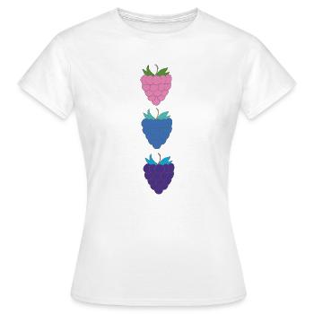 himbeeren dreifarbig - Frauen T-Shirt - Weiß - Vorne - AI Model Female 172 dark (172cm)