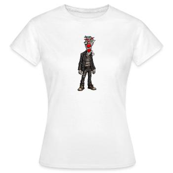 Urbaner Clown im Lederlook - Frauen T-Shirt - Weiß - Vorne - AI Model Female 172 dark (172cm)