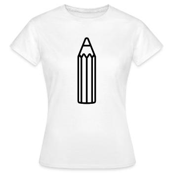 Bleistift - Frauen T-Shirt - Weiß - Vorne - AI Model Female 172 dark (172cm)