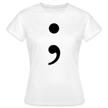 Point-virgule - T-shirt Femme - blanc - Devant - AI Model Female 172 dark (172cm)