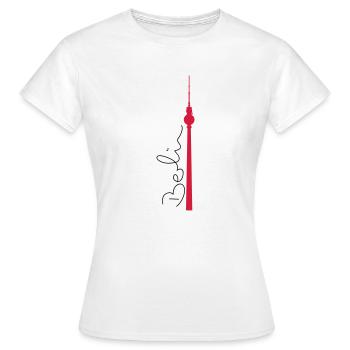 Berlin Fernsehturm - Frauen T-Shirt - Weiß - Vorne - AI Model Female 172 dark (172cm)