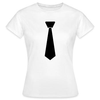 Cravate - T-shirt Femme - blanc - Devant - AI Model Female 172 dark (172cm)
