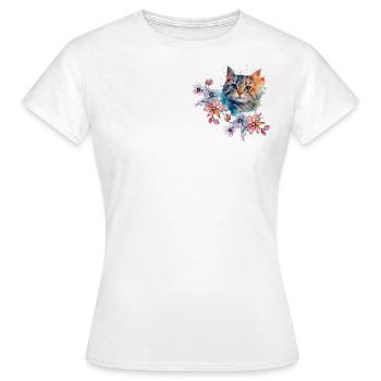 Buntes aquarell Motiv - Frauen T-Shirt - Weiß - Vorne - AI Model Female 172 dark (172cm)