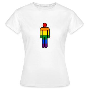 LGBT Rainbow Figure - T-shirt Femme - blanc - Devant - AI Model Female 172 dark (172cm)
