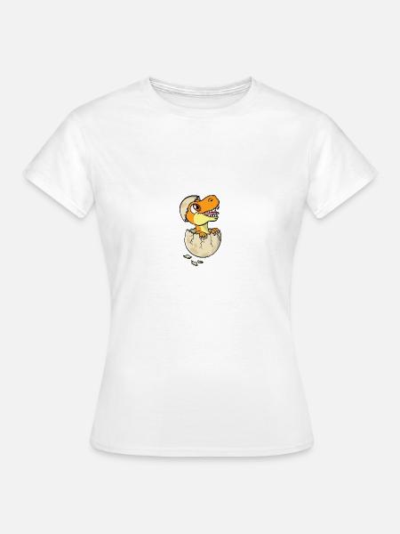Süßer Baby Dino Dinosaurier - Frauen T-Shirt - Weiß