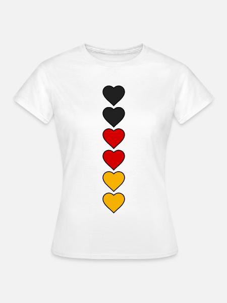Deutschland Herzen - Frauen T-Shirt - Weiß