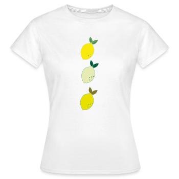 Illustration des trois citrons à la main - T-shirt Femme - blanc - Devant - AI Model Female 172 dark (172cm)