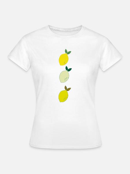 Drei Zitronen Handillustration - Frauen T-Shirt - Weiß