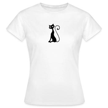 cat - Women's T-Shirt - white - Front - AI Model Female 172 dark (172cm)