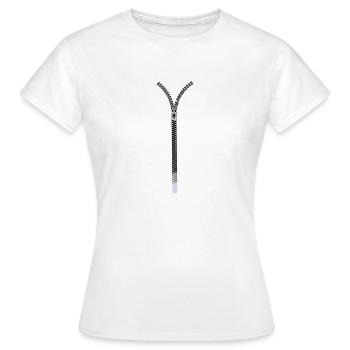 ZIP fastener - Women's T-Shirt - white - Front - AI Model Female 172 dark (172cm)