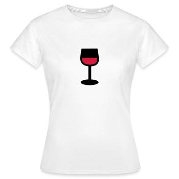 Wein Glas - Frauen T-Shirt - Weiß - Vorne - AI Model Female 172 dark (172cm)