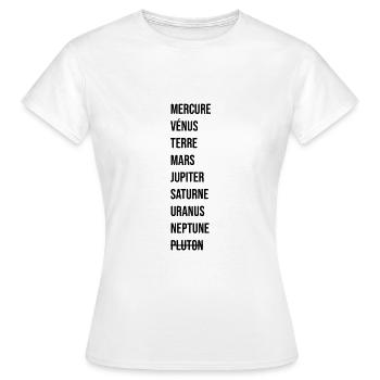 Planeten - Frauen T-Shirt - Weiß - Vorne - AI Model Female 172 dark (172cm)