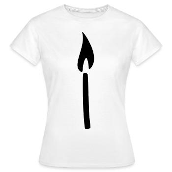 Streichholz Kerze - Frauen T-Shirt - Weiß - Vorne - AI Model Female 172 dark (172cm)
