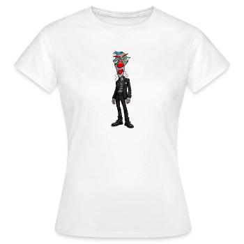 Abstrakte Maskenheld im Punklook - Frauen T-Shirt - Weiß - Vorne - AI Model Female 172 dark (172cm)