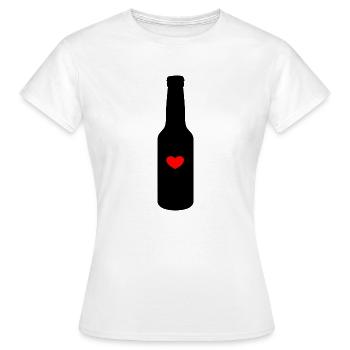 Flasche mit Herz - Frauen T-Shirt - Weiß - Vorne - AI Model Female 172 dark (172cm)