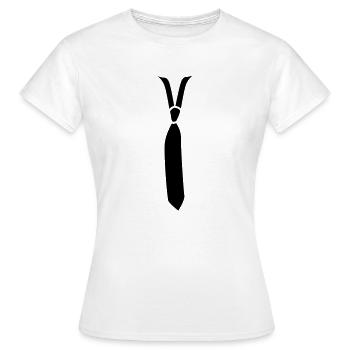cravate - T-shirt Femme - blanc - Devant - AI Model Female 172 dark (172cm)