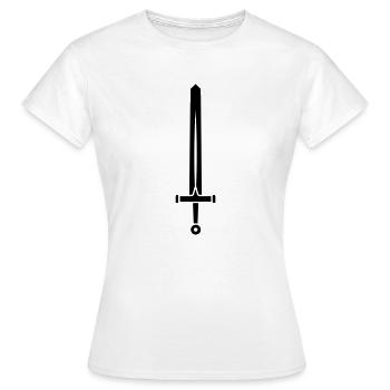 Schwert - Frauen T-Shirt - Weiß - Vorne - AI Model Female 172 dark (172cm)