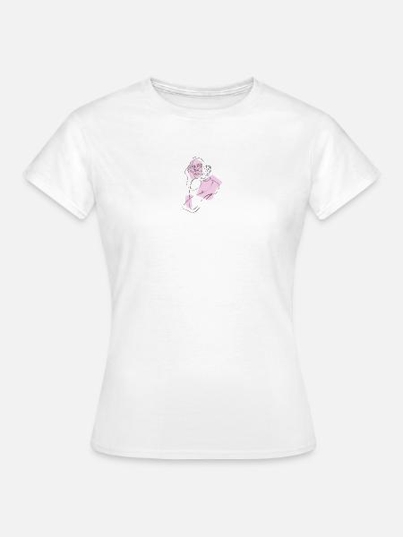 Frau in Pink - Frauen T-Shirt - Weiß