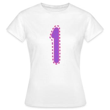 1. 1 AN. 1er ANNIVERSAIRE. ANNIVERSAIRE 1 AN - T-shirt Femme - blanc - Devant - AI Model Female 172 dark (172cm)