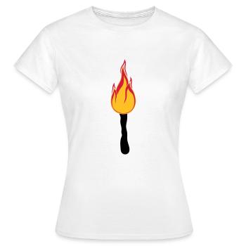 torche nuit promenade lumière feu vif flamme heis - T-shirt Femme - blanc - Devant - AI Model Female 172 dark (172cm)