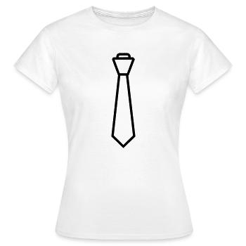 Cravate - T-shirt Femme - blanc - Devant - AI Model Female 172 dark (172cm)