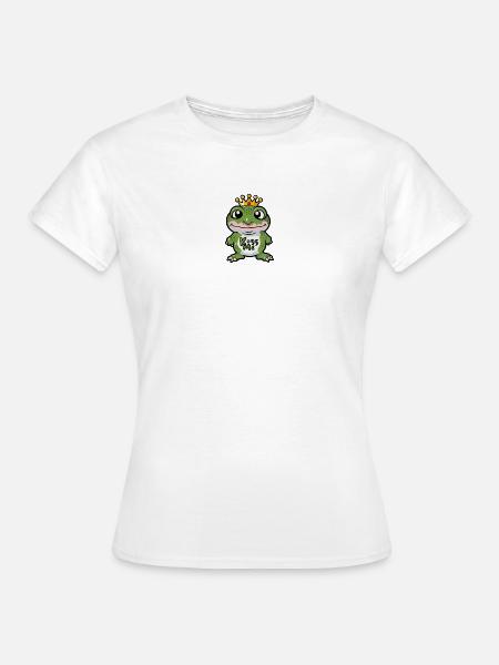 Froschkönig kiss me - Frauen T-Shirt - Weiß