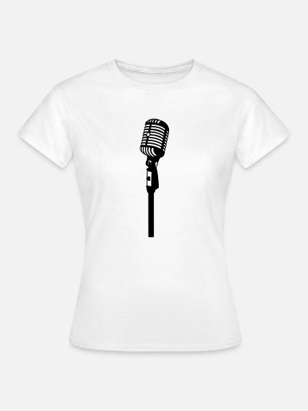 Oldschool Mikrofon - Frauen T-Shirt - Weiß
