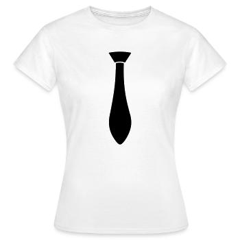 Cravate - T-shirt Femme - blanc - Devant - AI Model Female 172 dark (172cm)
