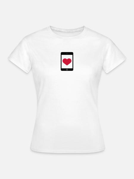 Love Smartphone Tablet - Frauen T-Shirt - Weiß